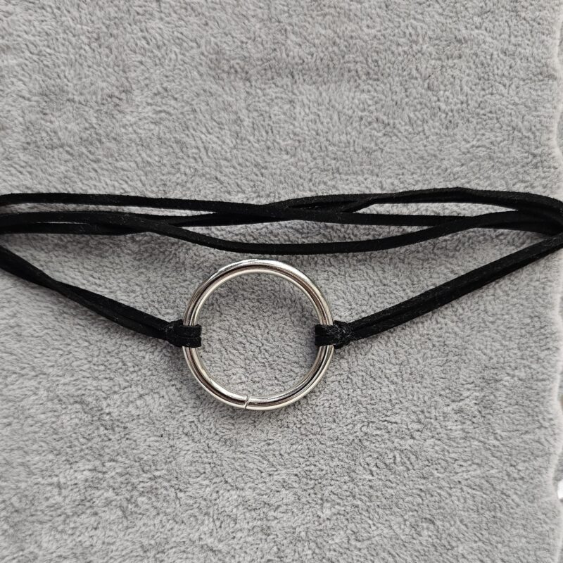 Choker círculo plateado