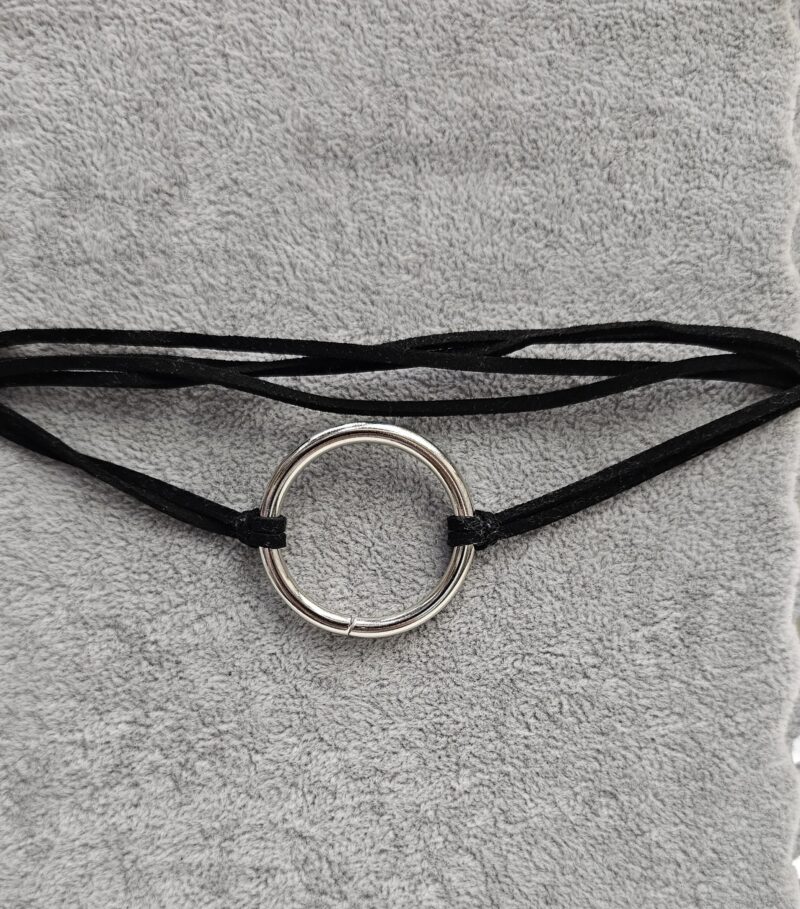 Choker círculo plateado